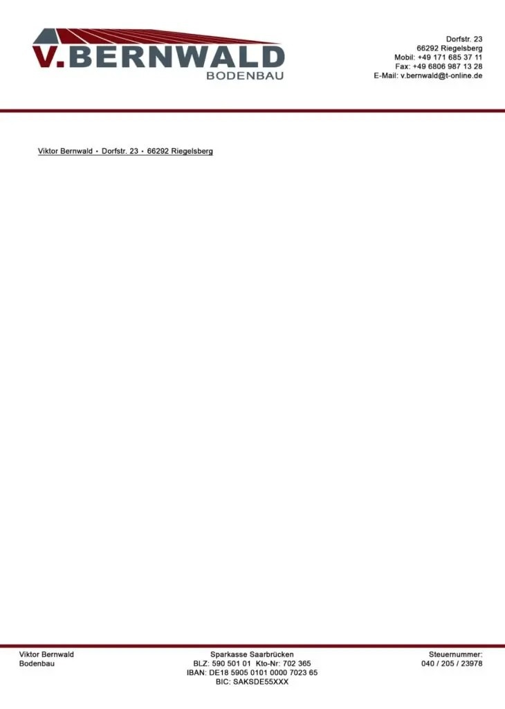 Dokumentenvorlage erstellen - Fotostudio GRAF