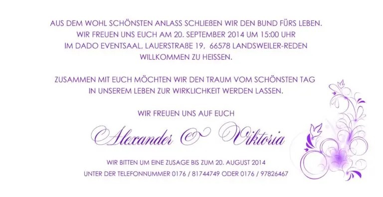 Hochzeit Einladung Gestaltung - Fotostudio GRAF