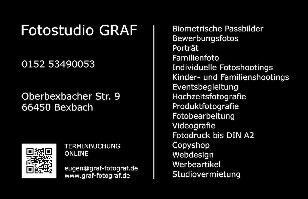 Visitenkarten-Design - Fotostudio GRAF